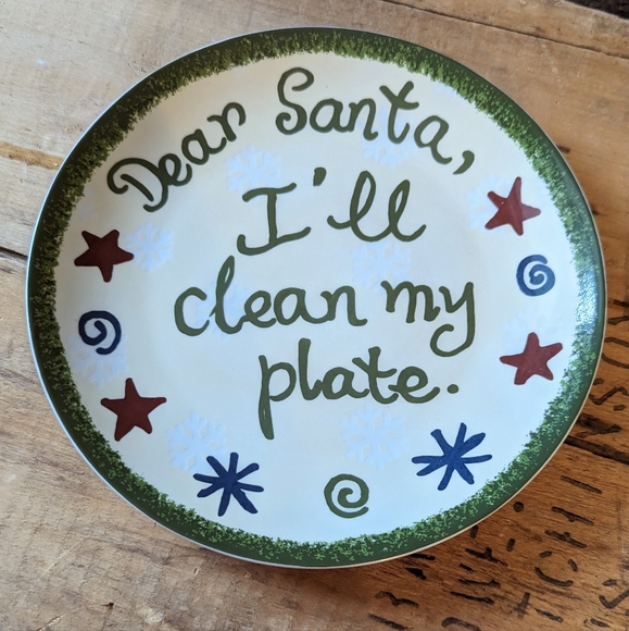 Vintage Royal Norfolk "Dear Santa, Don't Forget Me Ceramic Cookie Plate - Picture 3 of 8